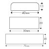 Dimensions mousse protection murale de type D, F et S