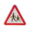 Photo : Panneau A13a lumineux à Leds - Endroit fréquenté des enfants Secteur - 700 mm
