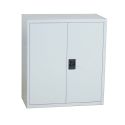 Photo : Armoire Basse Métallique d'Atelier Gris clair RAL 7035 - H. 90 x l. 80 x P. 40 cm