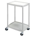 Photo : Chariot guéridon médical plastique 2 plateaux - 48,5 x 36,5 cm
