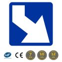 Photo : Panneau J5 - Signalisation de Tête d'îlot Central 350 x 350 mm  (2 rails au dos) - Classe 1 (T1)
