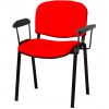 Chaise d'accueil tissu rouge avec accoudoirs