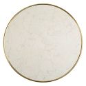 Photo : Plateau de table bistrot effet marbre Ø 600 mm - Effet marbre blanc cerclage laiton