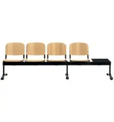 Sièges sur Poutre assise bois 4 places tablette
