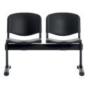 Photo : Siège sur poutre assise plastique Noir RAL 9017 - 2 places - Sans