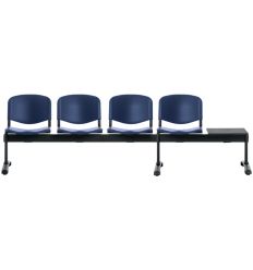 Siège sur poutre assise plastique Tablette 4 places bleu