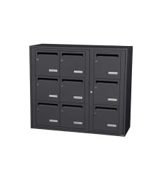 Boite aux lettres collectives intérieur murale 3x3 anthracite