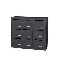 Boite aux lettres collectives intérieur murale 3x3 anthracite