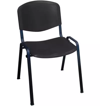 Chaise salle d'attente plastique noir époxy