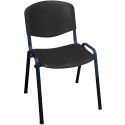 Photo : Chaise salle d'attente plastique Noir - Époxy noir - Sans accoudoirs