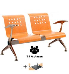 Chaise poutre salle d'attente bois avec accoudoirs 1 à 4 places
