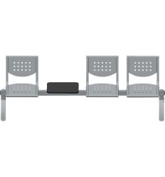 Chaise poutre salle d'attente métal 3 places 1 tablette