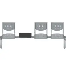 Chaise poutre salle d'attente métal 3 places 1 tablette