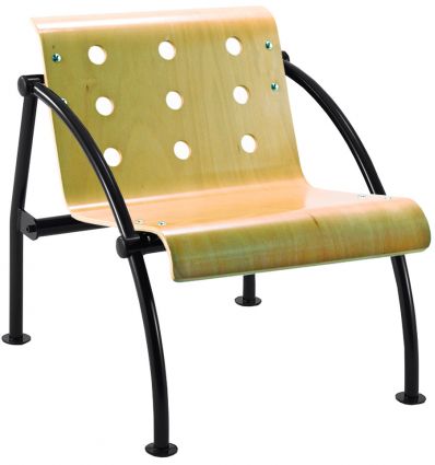 Fauteuil salle d'attente en bois époxy noir