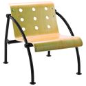 Photo : Fauteuil salle d'attente en bois Noir satiné RAL 9005