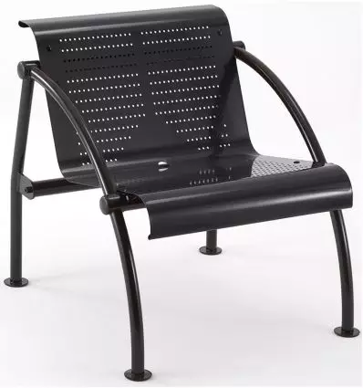 Fauteuil salle d'attente métal siège noir structure noir