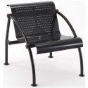 Photo : Fauteuil salle d'attente métal Noir satiné RAL 9005 - Noir satiné RAL 9005