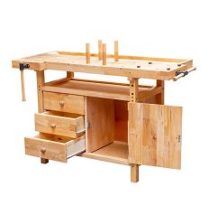 Établi bois professionnel avec rangements