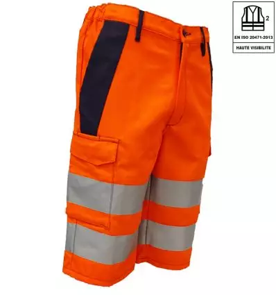 Short Haute Visibilité Classe 2 Orange Homme