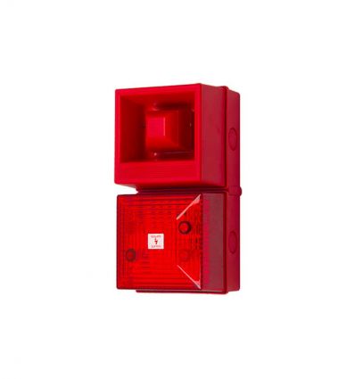 Avertisseur lumineux et sonore mural rouge 115 V