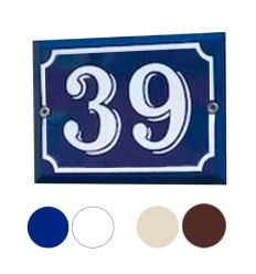 Plaque de numéro de rue émaillée disponible en différentes couleurs