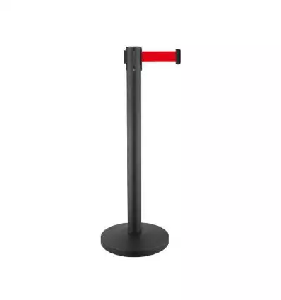Poteau de guidage à sangle 2 m poteau noir sangle rouge