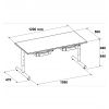 Dimensions table maternelle 2 places avec tiroirs réglable en hauteur