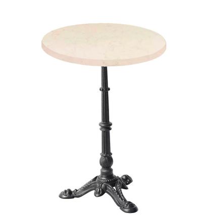 table bistrot en marbre blanc 3 pieds
