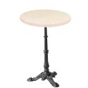 Photo : Table bistrot ronde effet marbre usage extérieur Effet marbre blanc sans cerclage laiton - Belle époque 3 branches