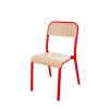 Chaise scolaire 4 pieds dossier rectangulaire taille T4 rouge