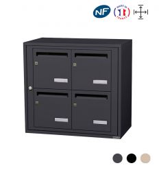 Boite aux lettres collectives murale anthracite 2x2