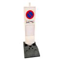 Photo : Balise Anti Stationnement avec ou sans Plastobloc Blanc - Simple face - Sans