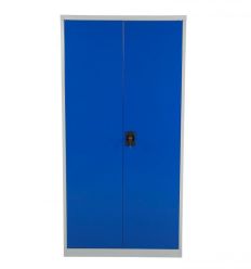 Armoire de bureau métallique fermée bleue