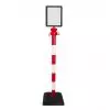 Porte affiche sur pied A4 en PVC rouge et blanc