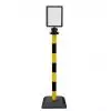 Porte affiche sur pied A4 en PVC jaune et noir
