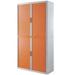 Armoire à rideaux blanc et orange