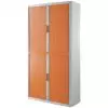 Armoire à rideaux blanc et orange