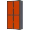 Armoire à rideaux anthracite orange