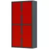 Armoire à rideaux anthracite rouge