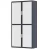 Armoire à rideaux anthracite blanc