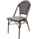 Photo : Chaise bistrot paris rotin synthétique Rotin synthétique noir et blanc