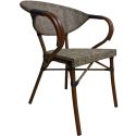 Photo : Fauteuil bistrot parisien textilène Taupe