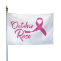 Photo : Drapeau Octobre Rose Modèle 1 - Drapeau sur hampe 40 x 60 cm