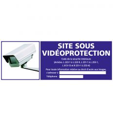 Panneau vidéo protection Site Sous Vidéo-Protection