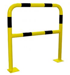 Barrière de protection pour entrepôt jaune et noir fixation sur platine