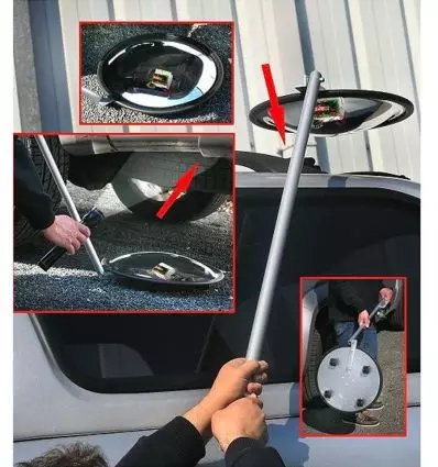 Miroir d'inspection sur roulette muni de 3 ou 4 roulettes