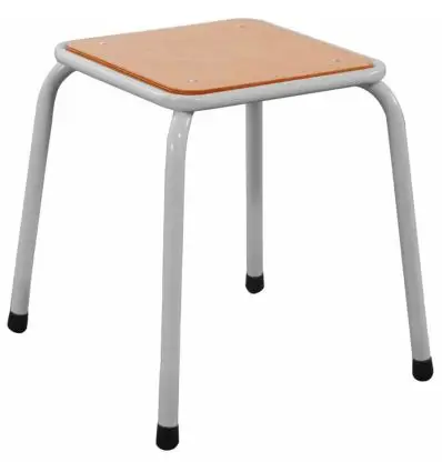 Tabouret scolaire gris hauteur 45 cm