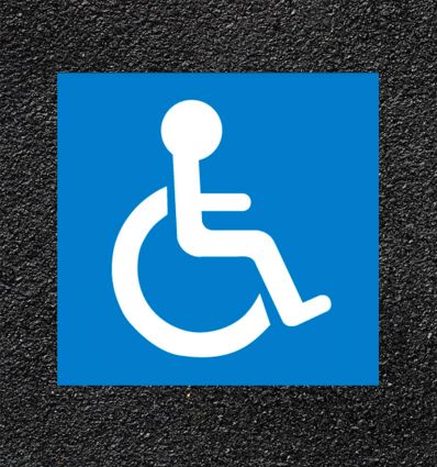 résine marquage au sol logo handicapé