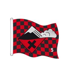 Drapeau avalanche à damier rouge/noir