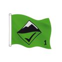 Photo : Drapeau avalanche Drapeau vert conditions stables